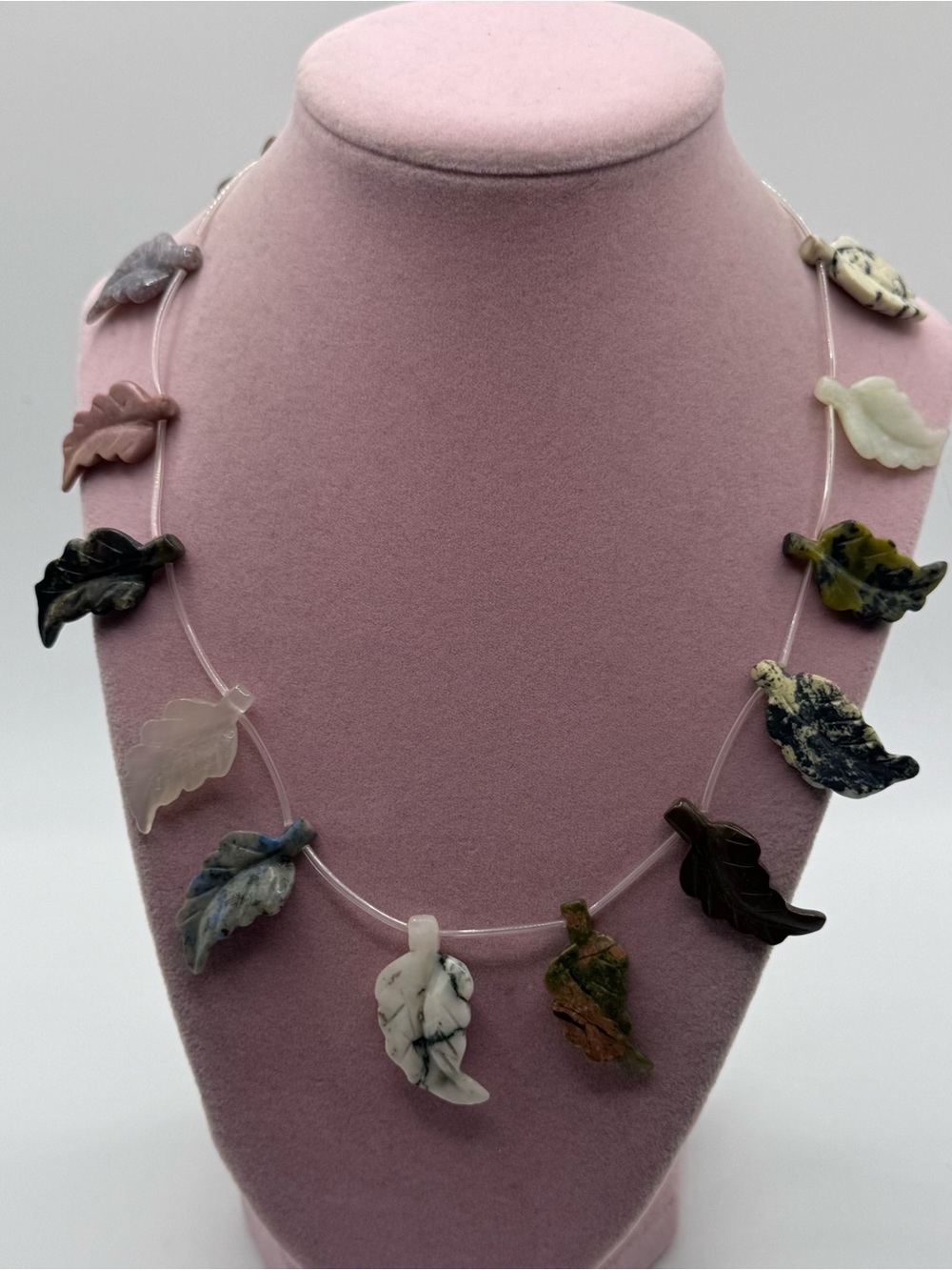 Multi-Color Stone Leaf Necklace - Women Jewelry